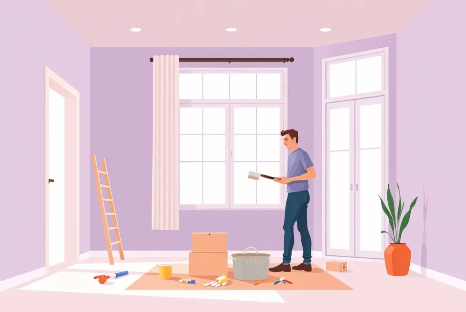 Intérieur rénové après travaux de peinture à Valence