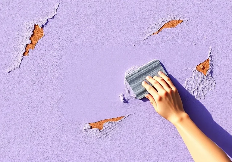 Application d'un enduit décoratif à la lisseuse sur un mur